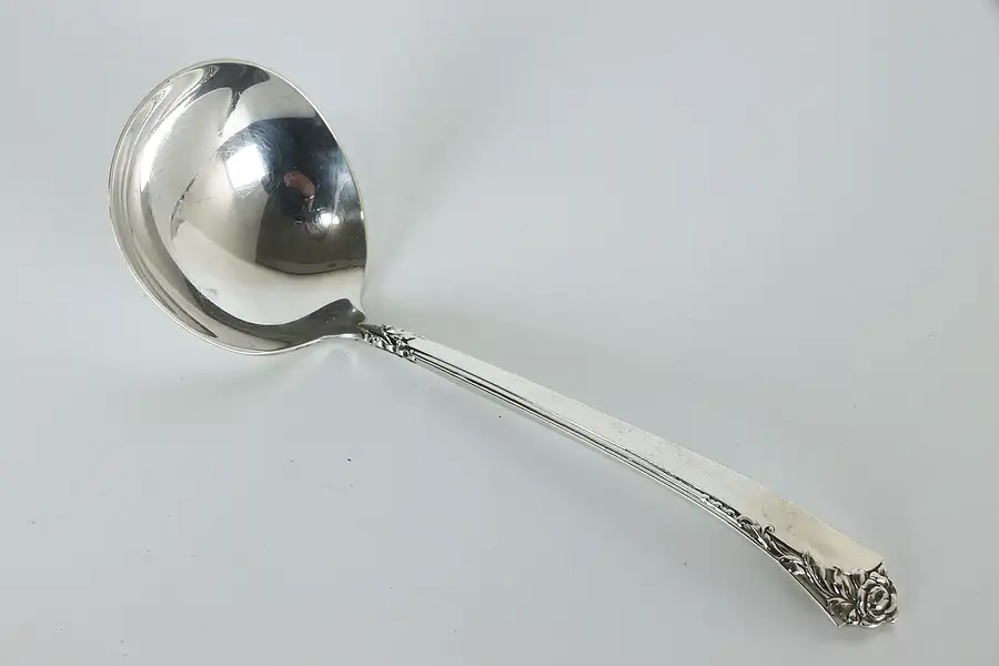 Main image of Sterling Silver Heirloom Damask Rose Serving Ladle 6.5"