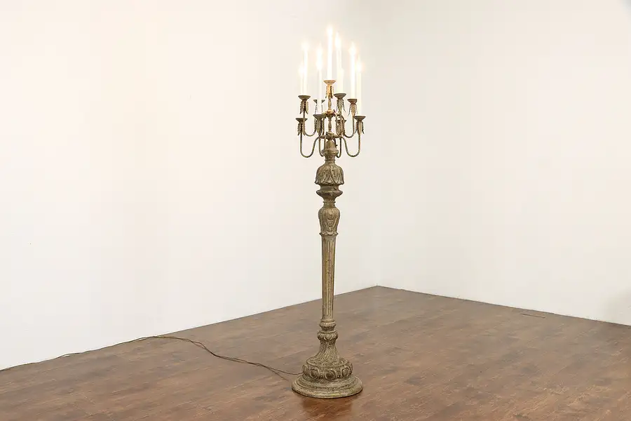 Main image of Baroque 9 Candle Vintage Candelabra Floor Lamp