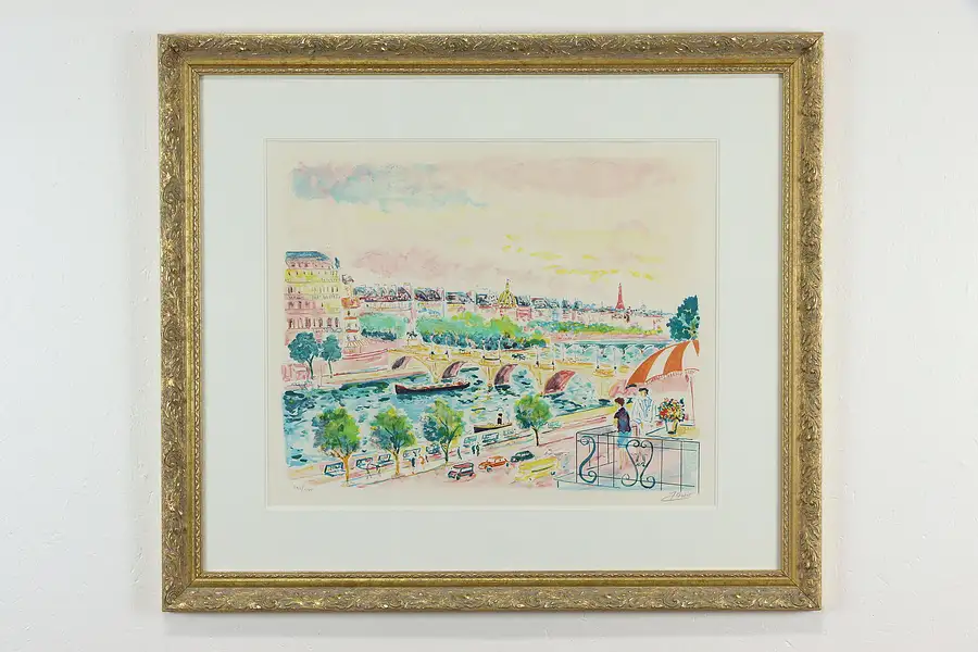 Main image of Pont Neuf de Paris Signed Vintage Print 190/250 Jean Claude Picot 39 1/2"