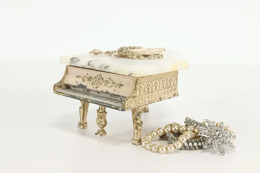 Main image of Alabaster Piano Music Box Jewelry Chest Nutcracker Waltz of the Flowers