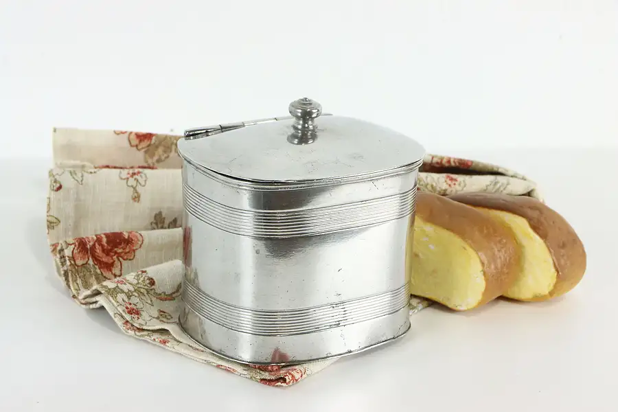 Main image of English Antique Pewter Biscuit or Jewelry Box, James Dixon & Son