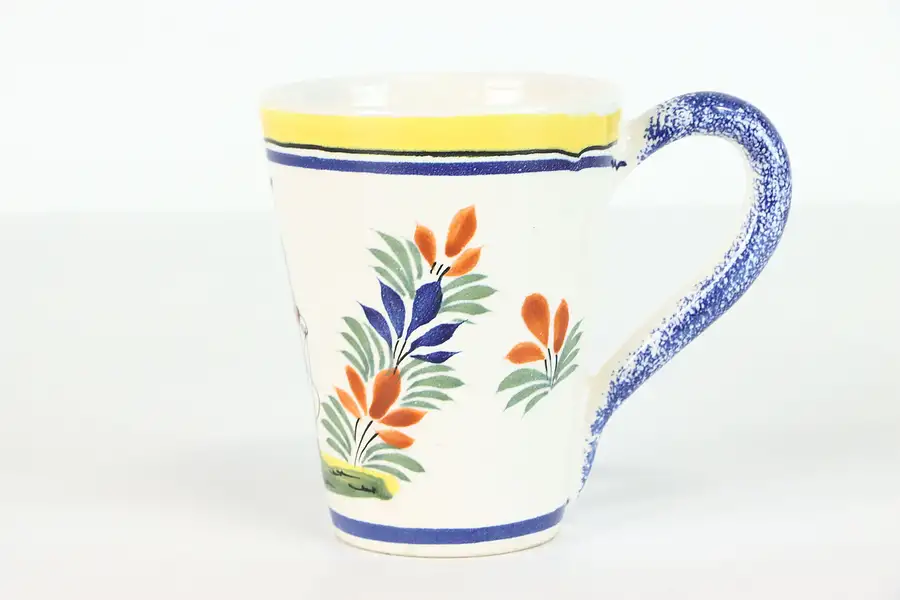 Main image of Quimper Hand Painted Large Cup or Mug, Brittany France
