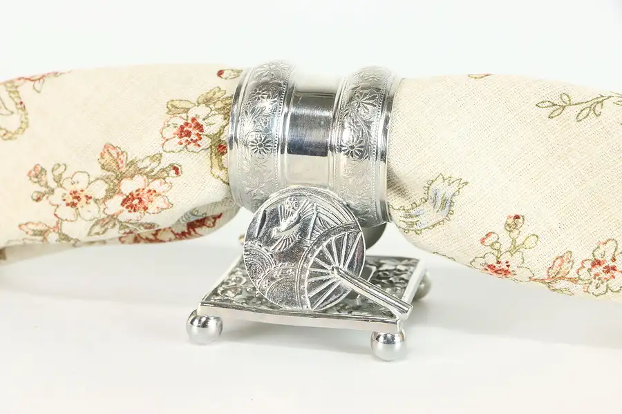 Main image of Victorian Antique Butterfly Silverplate Napkin Ring, Meriden
