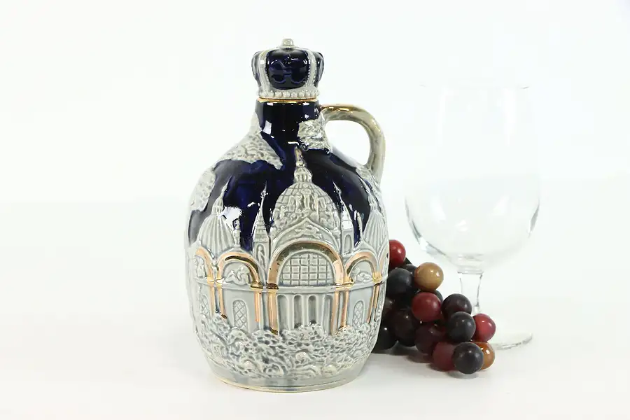 Main image of Ceramic Vintage Jug With Secret Compartment & Crown Stopper, Tilso Japan