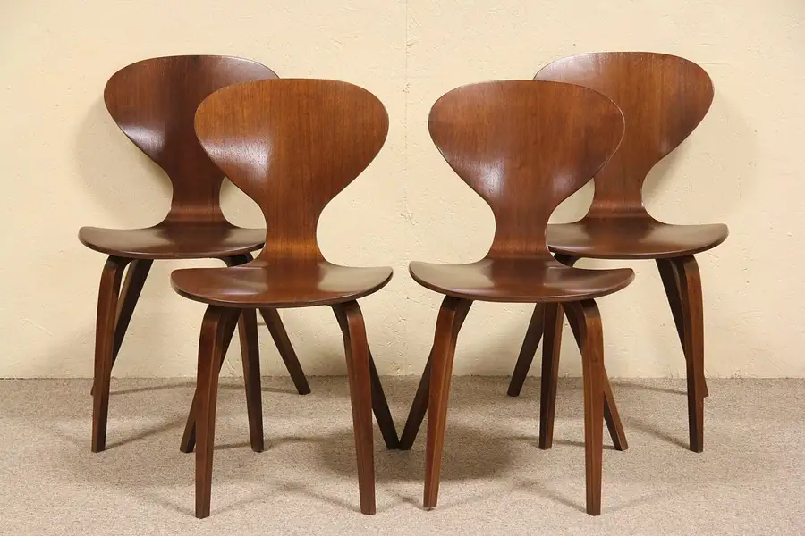 Main image of Set of 4 Midcentury Modern Teak Dining Chairs