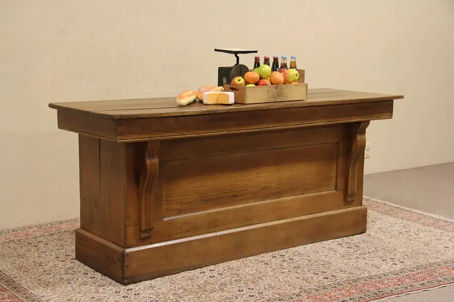 Main image of Country Store Antique 6' Oak Counter or Island