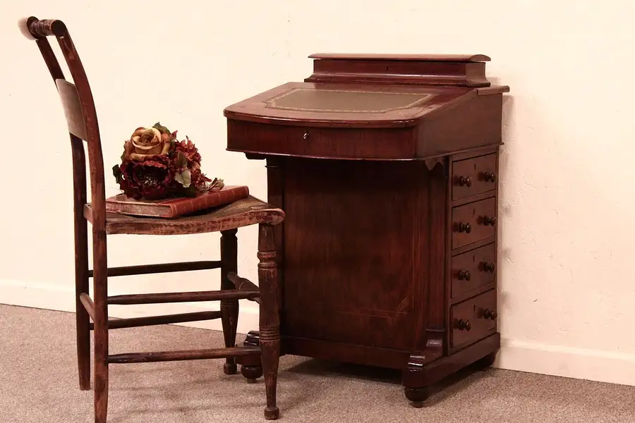 Main image of Victorian Ship Captain's Davenport Desk - Antique