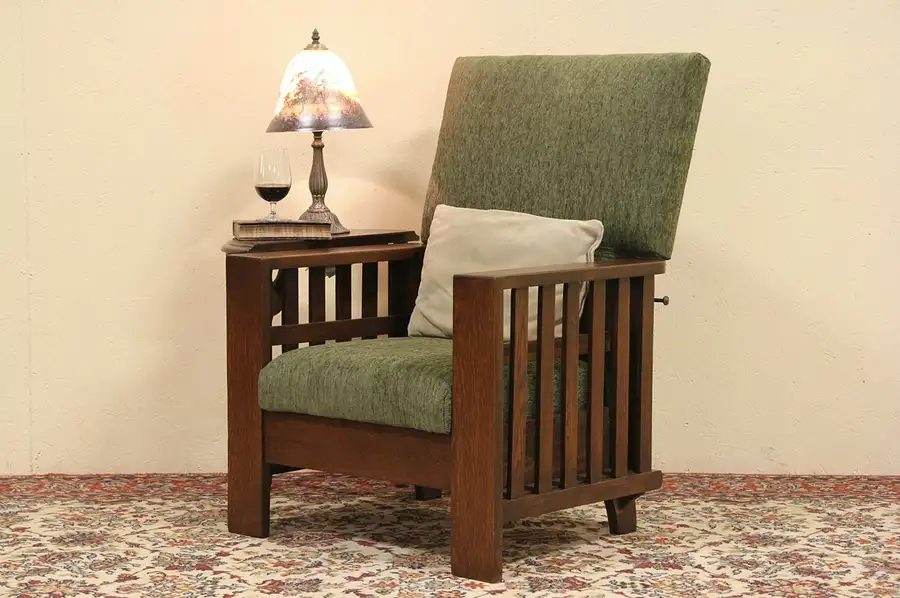 Main image of Arts & Crafts Mission Oak 1905 Reclining Morris Chair