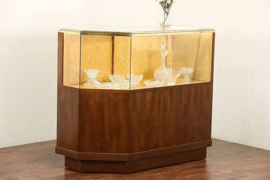 Main image of Midcentury Modern 1950's Vintage Jeweler Display Showcase, Neon Light, Signed
