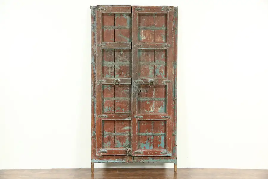 Main image of Dutch East Indies Java Antique 1900 Architectural Salvage Pair of Teak Doors