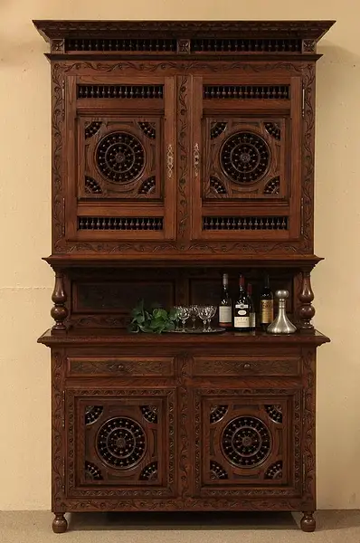 Main image of Brittany Carved Cupboard or Pantry, circa 1900