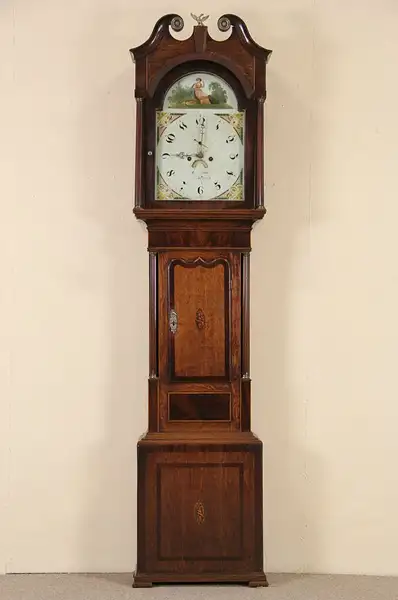 Main image of English Clase of Bridgenorth Tall Case Grandfather 1800 Antique Clock