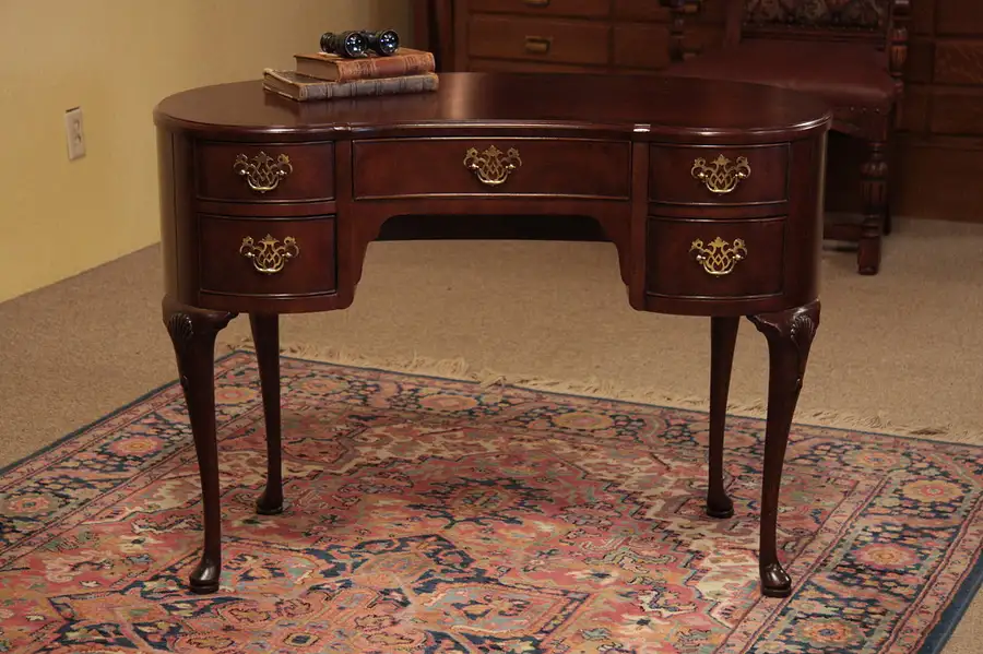 Main image of Henredon Mahogany Kidney Shaped Writing Desk