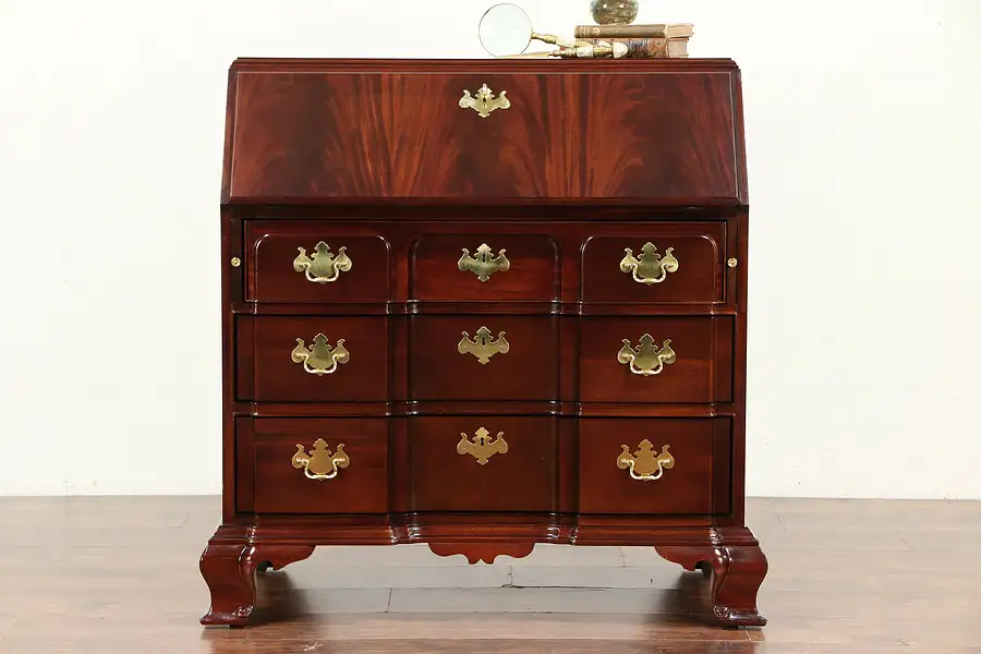 Main image of Traditional Mahogany Vintage Blockfront Secretary Desk, Thomasville