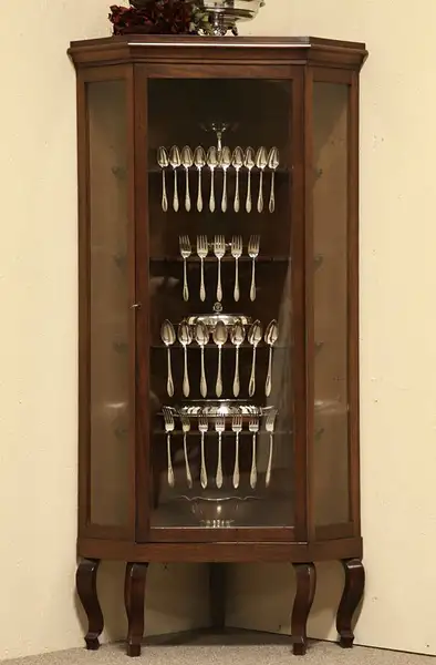 Main image of Mahogany Corner Cabinet, Silver Spoon Collection Holder