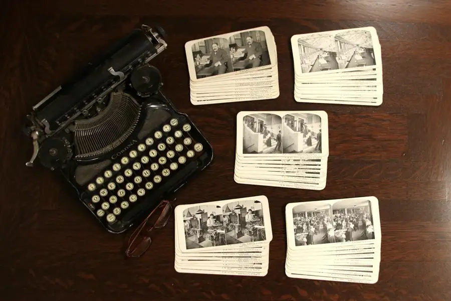 Main image of Sears, Roebuck & Co. 1900 Antique Set of 50 Stereopticon Cards