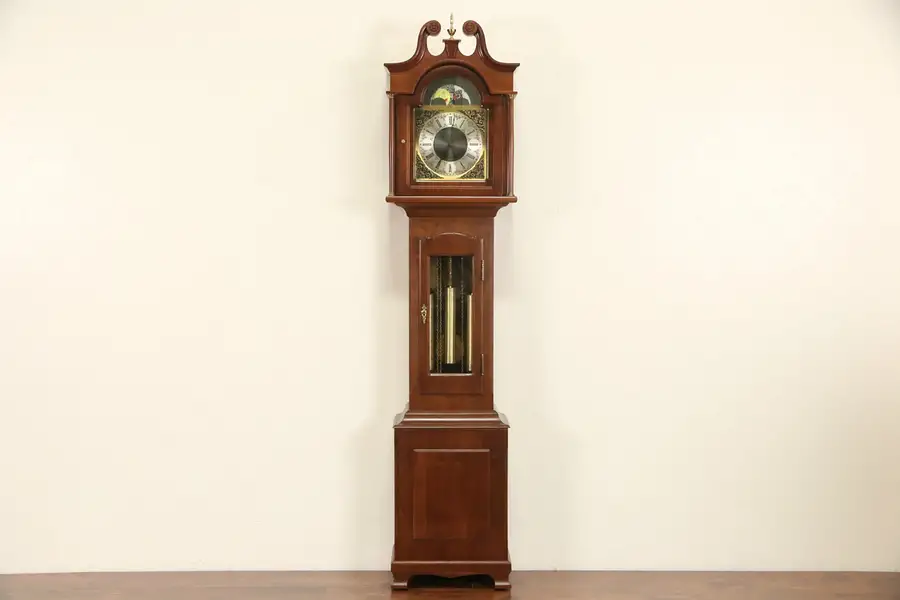 Main image of Daneker Signed Vintage Cherry Grandmother Long Case Clock