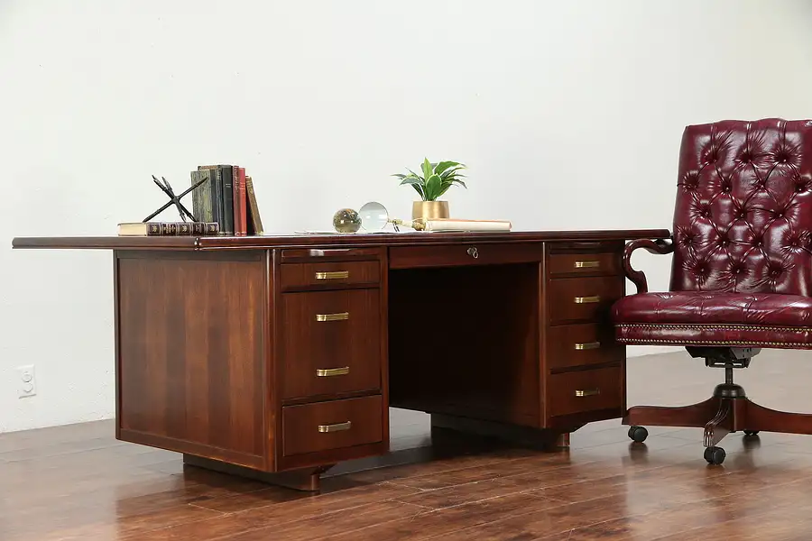 Main image of Midcentury Modern 1960 Vintage Conference Size Executive Desk, Leopold