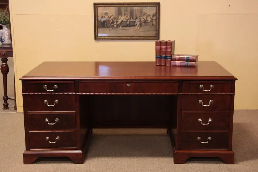 Main image of Executive 1950's Vintage Walnut Desk