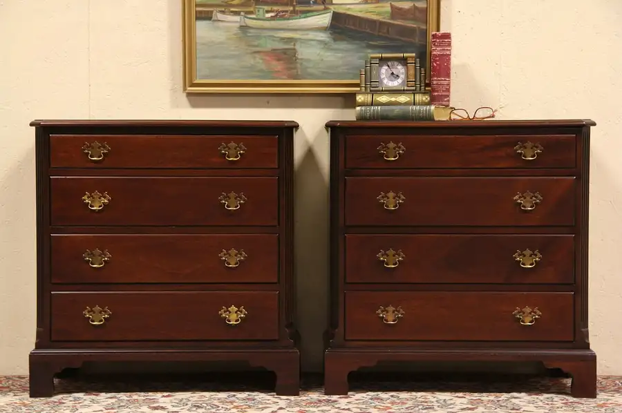 Main image of Pair of Kittinger Mahogany Vintage Chests or Nightstands