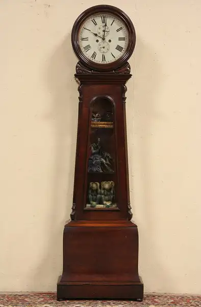 Main image of Coatbridge Scotland Tall Case Grandfather 1860 Clock, Quartz Movement