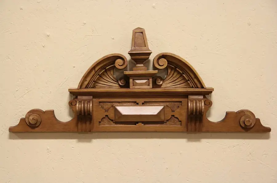 Main image of Carved Pine Crest Fragment, 1870's Austrian Salvage