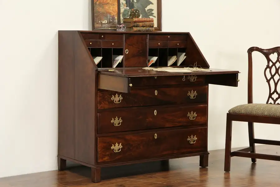 Main image of Georgian or American Federal 1790's Antique Maple Secretary Desk
