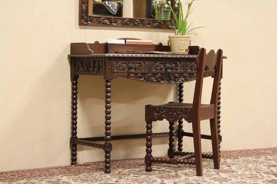 Main image of Spanish Colonial Dressing Table or Desk & Chair