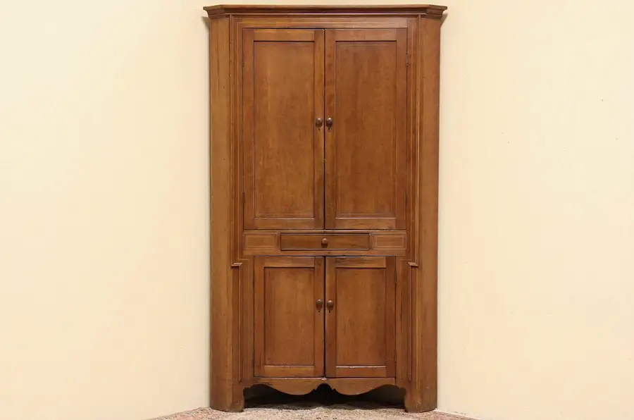 Main image of Cherry Antique 1840's Corner Cabinet