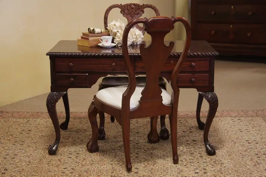 Main image of Chippendale Georgian Partner's Desk, Revell & Co