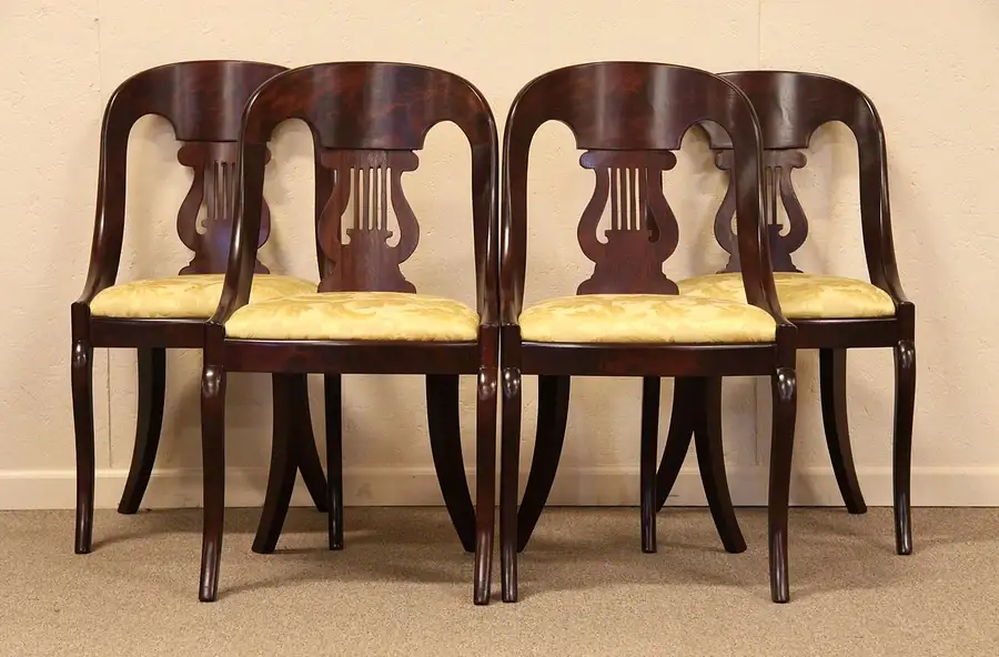 Main image of Set of 4 American Empire Side, Game or Dining Chairs