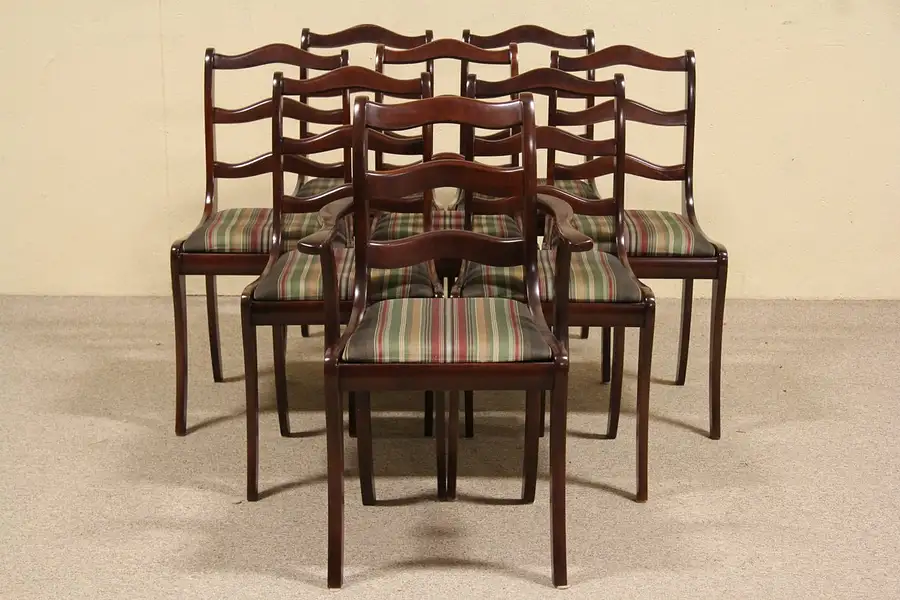 Main image of Set of 8 Traditional 1940's Vintage Dining Chairs