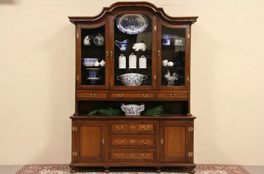 Main image of German Biedermeier 1825 Sideboard China Cabinet or Bookcase