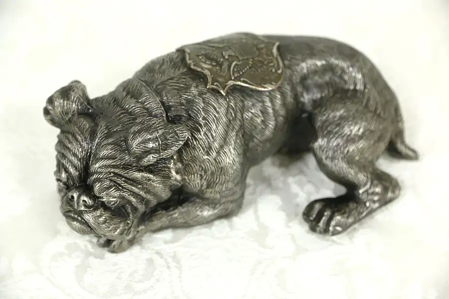 Main image of Camp Knox KY Bulldog Sculpture Pewter Vintage Statue