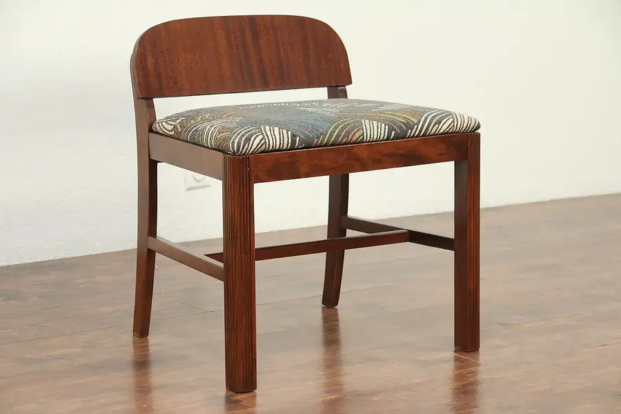 Main image of Art Deco 1930's Vintage Bench, New Upholstery