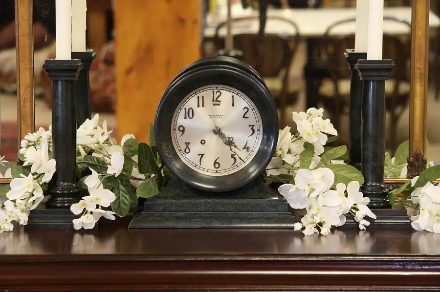 Main image of Chelsea Boston Bronze Clock & Candlestick Set