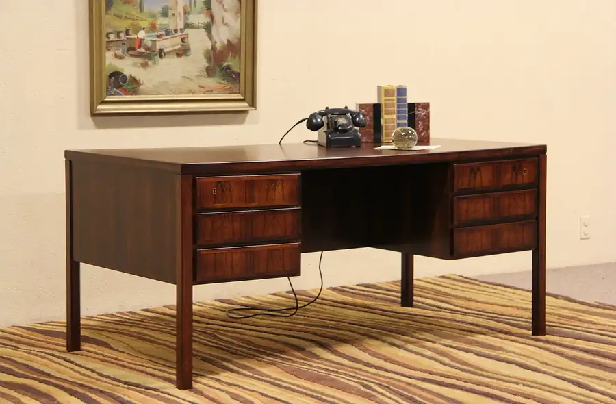 Main image of Rosewood Midcentury Danish Modern Desk, 1960 Vintage