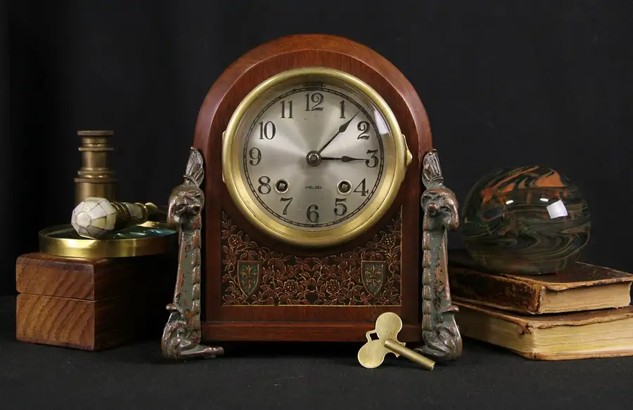 Main image of Chelsea 1920's Ram Head Mantel Clock