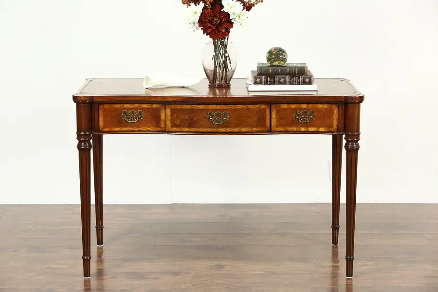 Main image of Library Table, Writing Desk or Console Table, Leather Top Signed Colony