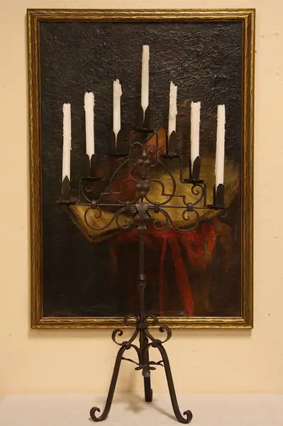 Main image of Wrought Iron Antique 7 Candle Candelabra