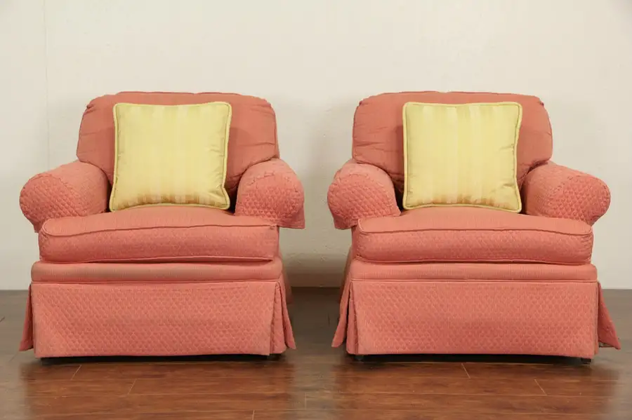 Main image of Pair of Contemporary "Plunkett" Signed Upholstered Chairs