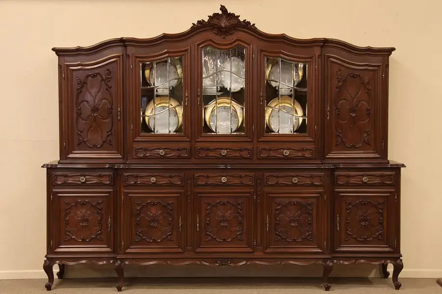 Main image of Italian Carved China or Curio Cabinet, Backbar