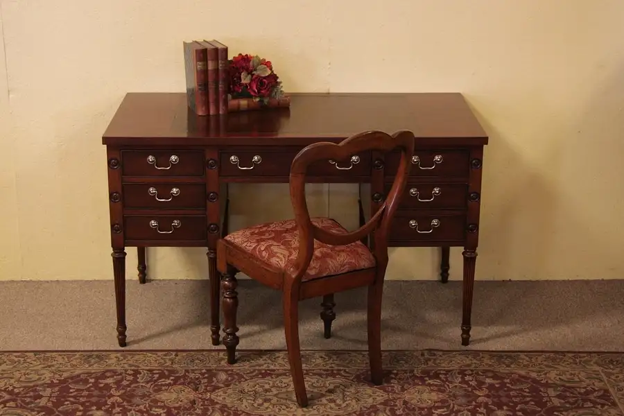 Main image of Writing Desk, Mahogany & Leather, Signed Drexel