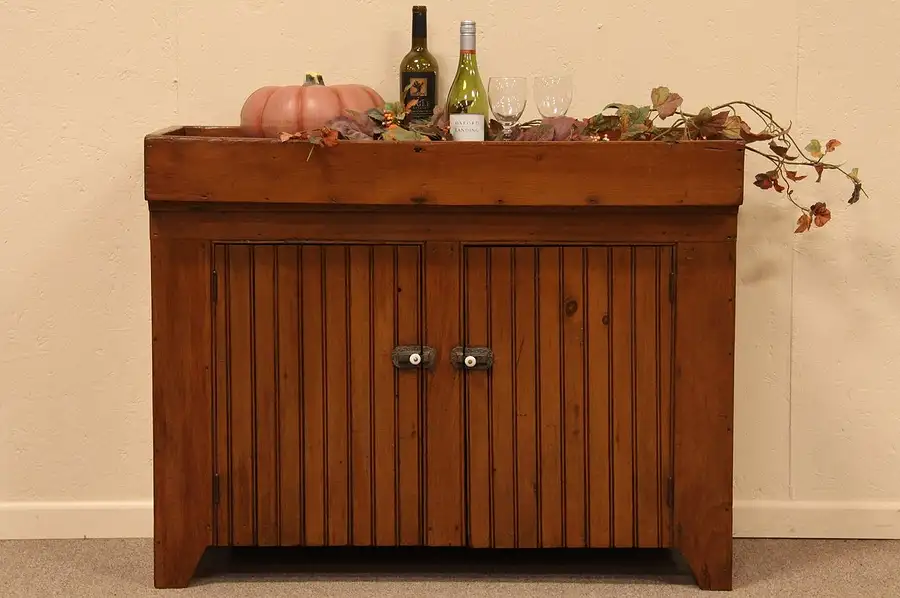 Main image of Victorian Country Pine Wainscoting Dry Sink