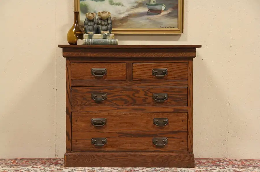 Main image of Arts & Crafts Mission Oak 1910 Chest or Small Dresser