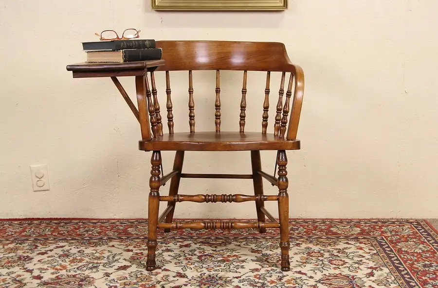 Main image of Firehouse Captain Chair & Desk Antique 1900 Combination