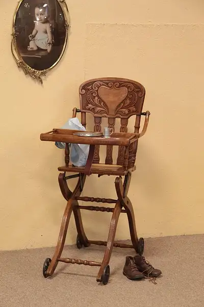 Main image of Victorian Pressback High Chair Stroller Walker Combo