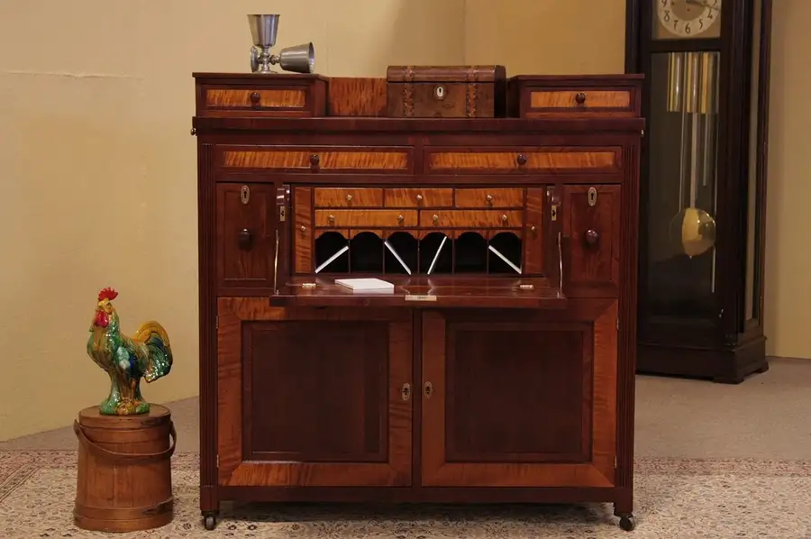 Main image of Cherry & Tiger Maple Combination Sideboard and Desk