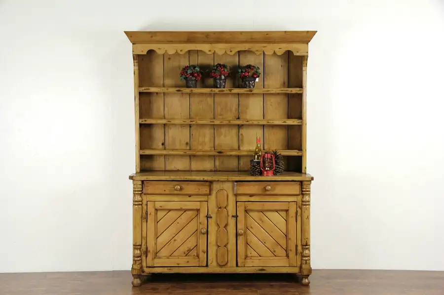 Main image of Country Pine 1860's Irish Hutch or Pewter Cupboard