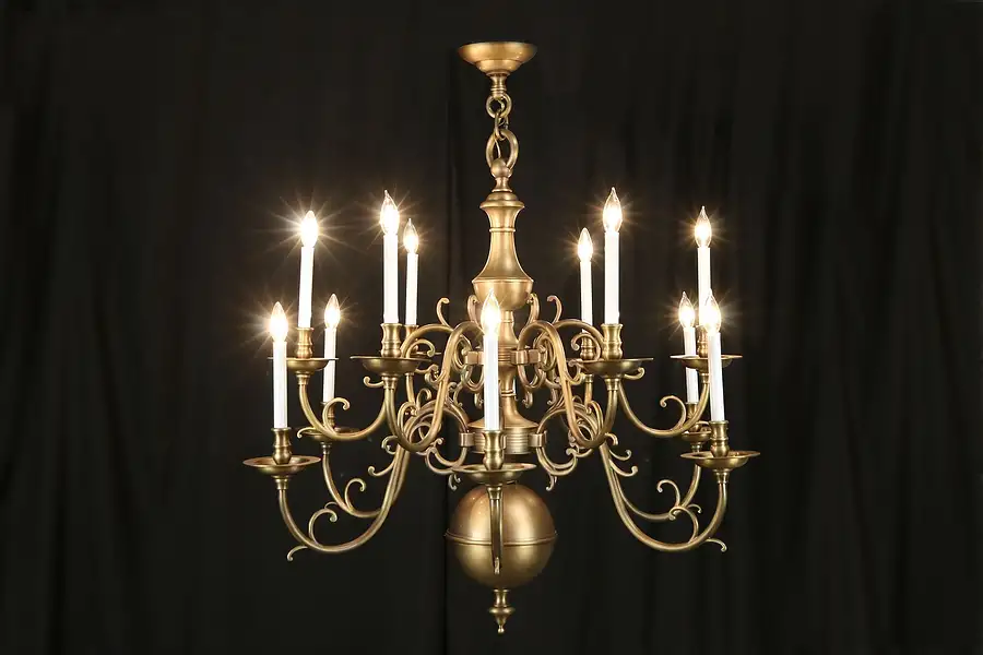Main image of Bronze Vintage 12 Candle Two Tier Chandelier